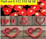 Kalp k�rm�z� tealight mum 25 adet