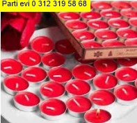 Yuvarlak k�rm�z� tealight mum 25 adet